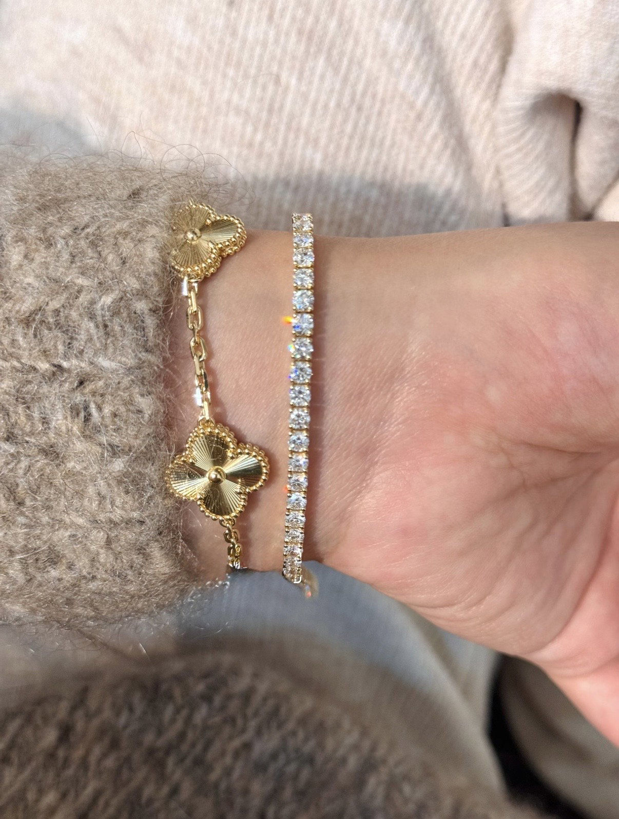 (PO) REGULAR TENNIS BRACELET- GOLD _0