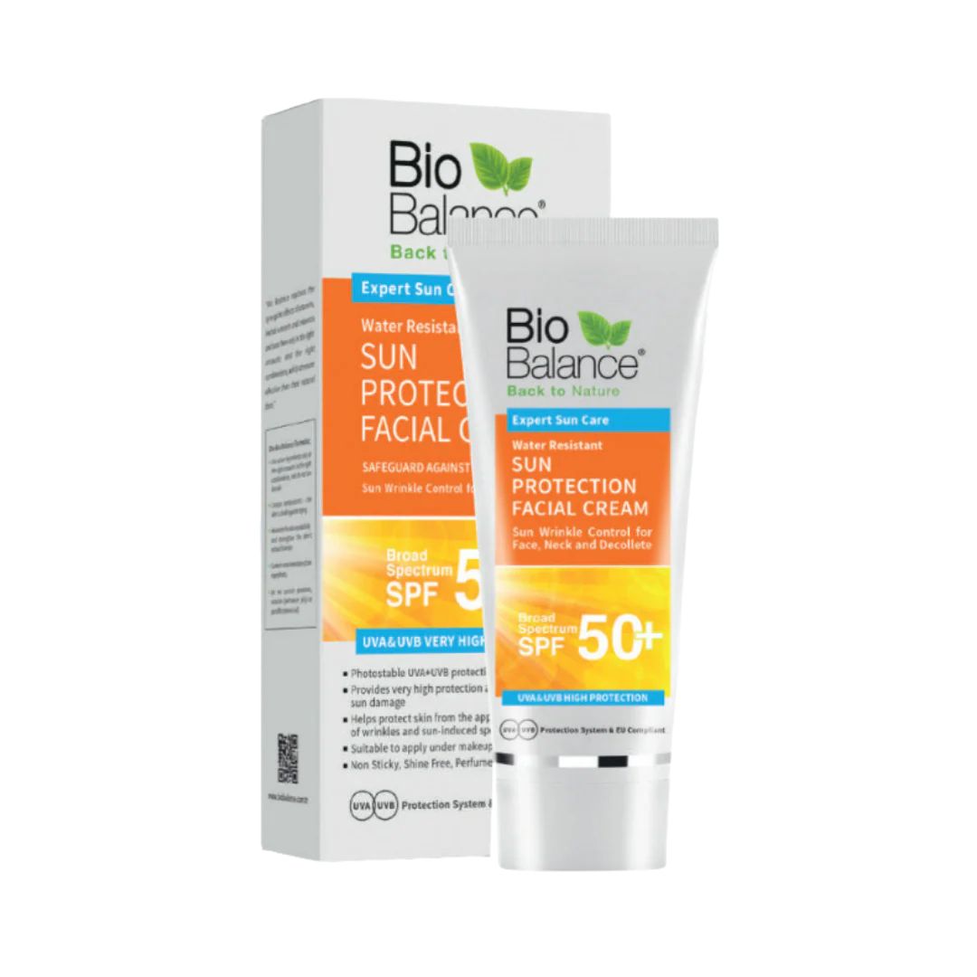 BIO BALANCE WATER RESISTANT SUN CREAM - SPF 50+ - 75ML | بايو بالانس واقي شمسي للبشرة الجافة والحساسة مقاوم للماء بعامل حماية 50 - 75 مل