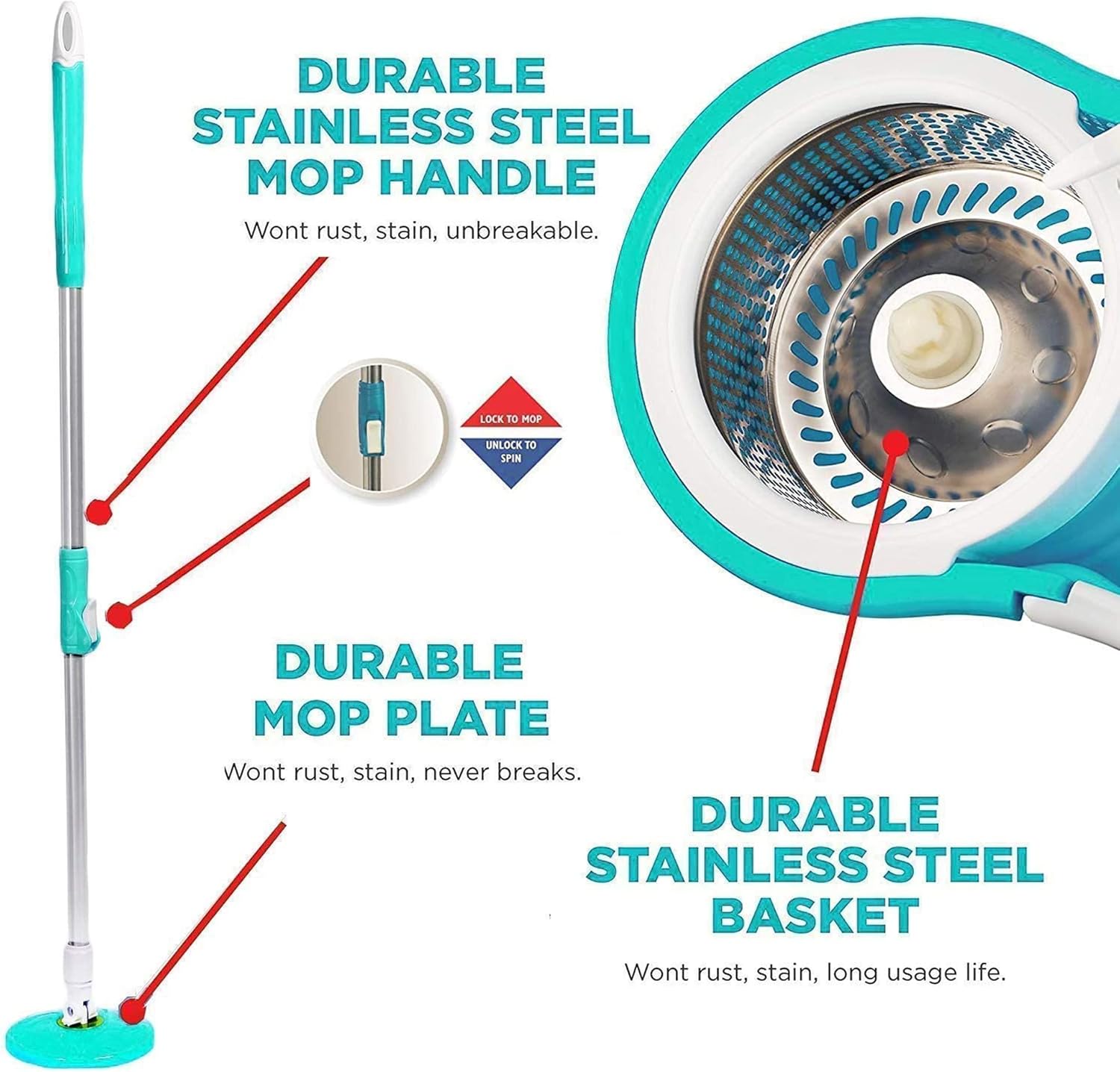 AuraClean Pro 360° Spin Magic Mop System_2