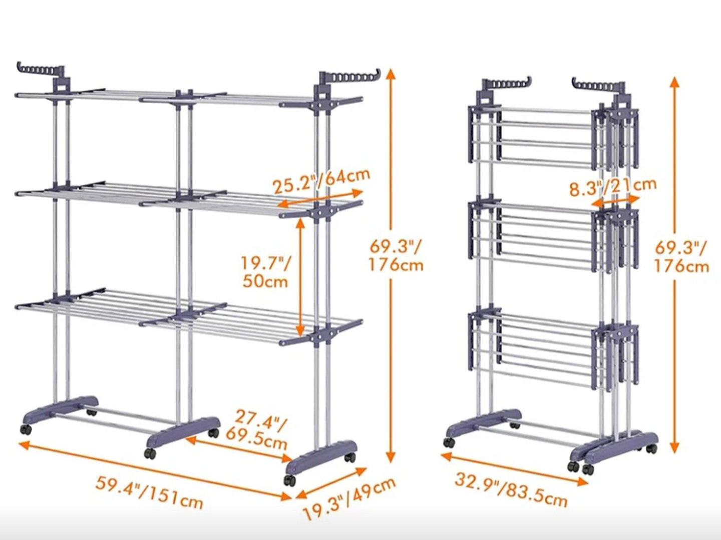 Heavy Duty Double Side Clothes Drying Rack_13