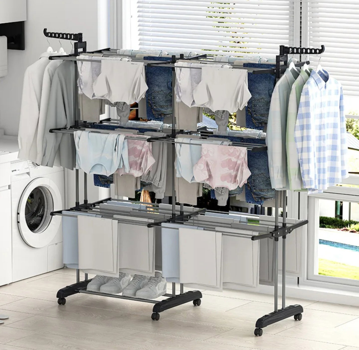 Heavy Duty Double Side Clothes Drying Rack_3