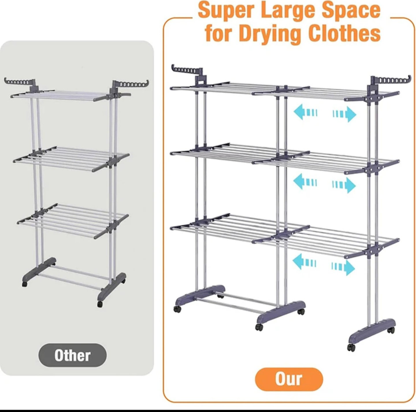 Heavy Duty Double Side Clothes Drying Rack_11