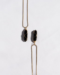Obsidian Gold Necklace