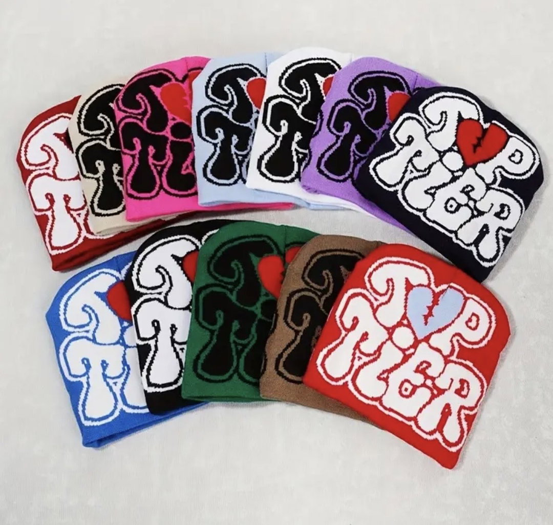 Two sided top tier beanie $65.00