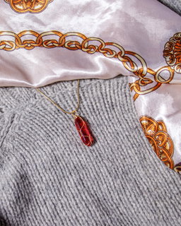 Red Crystal Gold Necklace
