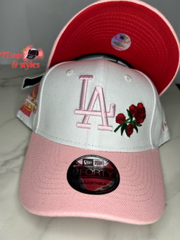 White and pink LA  9forty new era World Series 2024