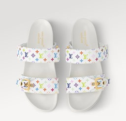 Sandálias Louis Vuitton Murakami brancas 