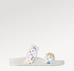 Sandálias Louis Vuitton Murakami brancas 