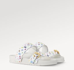 Sandálias Louis Vuitton Murakami brancas 