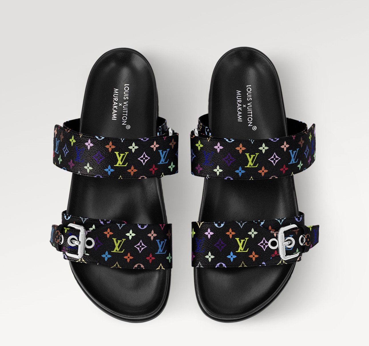 Sandálias Louis Vuitton Murakami Pretas_3