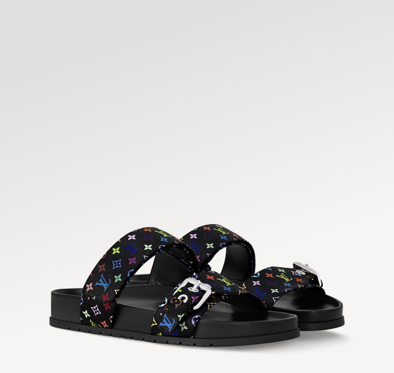 Sandálias Louis Vuitton Murakami Pretas_1
