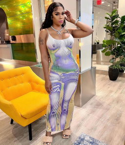 3D PRINT MAXI DRESS