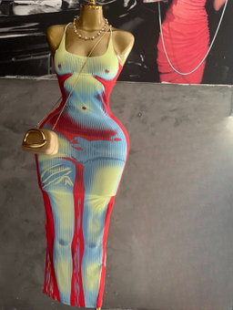 3D PRINT MAXI DRESS