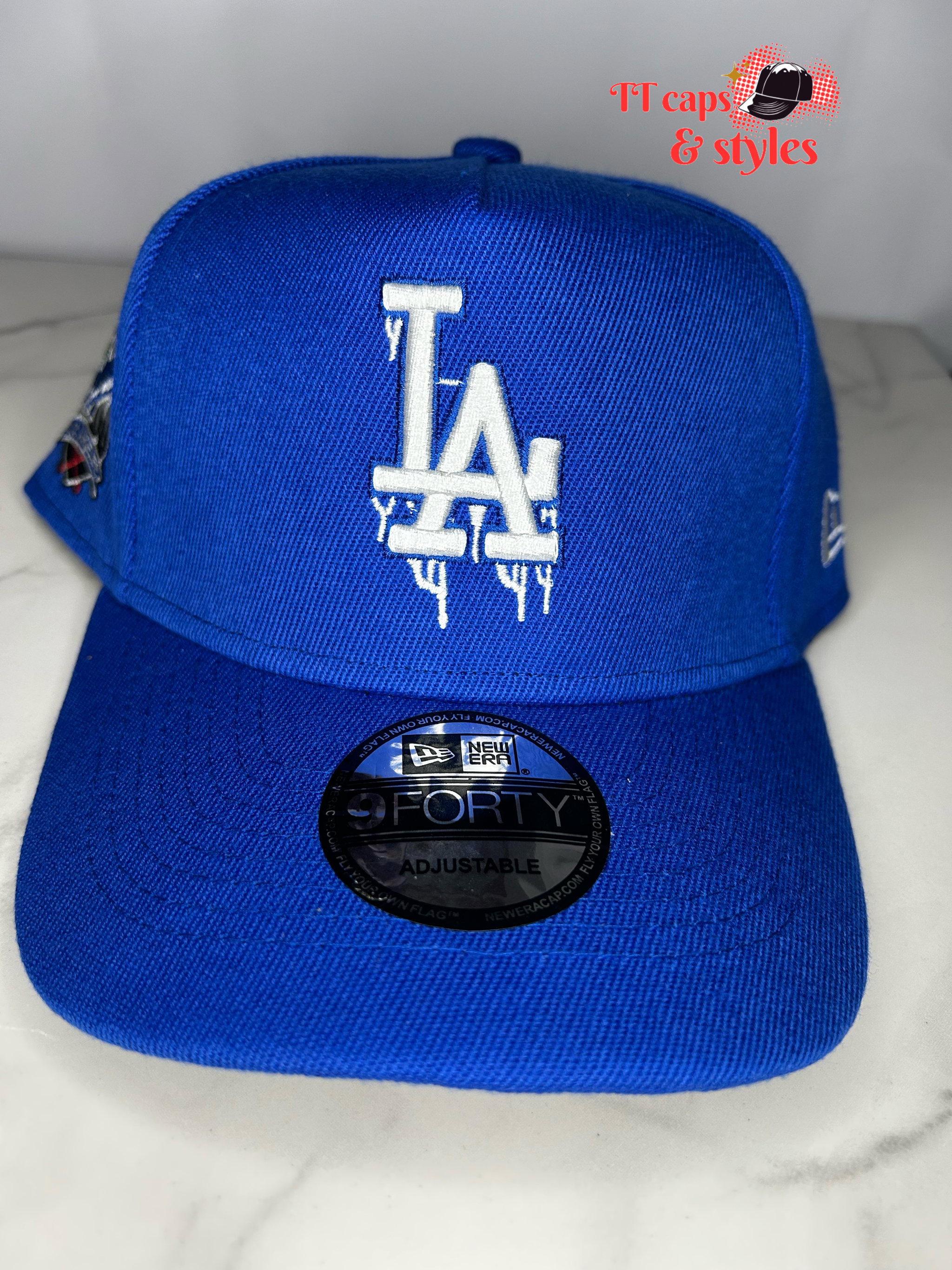 Blue LA dripping logo new era_0