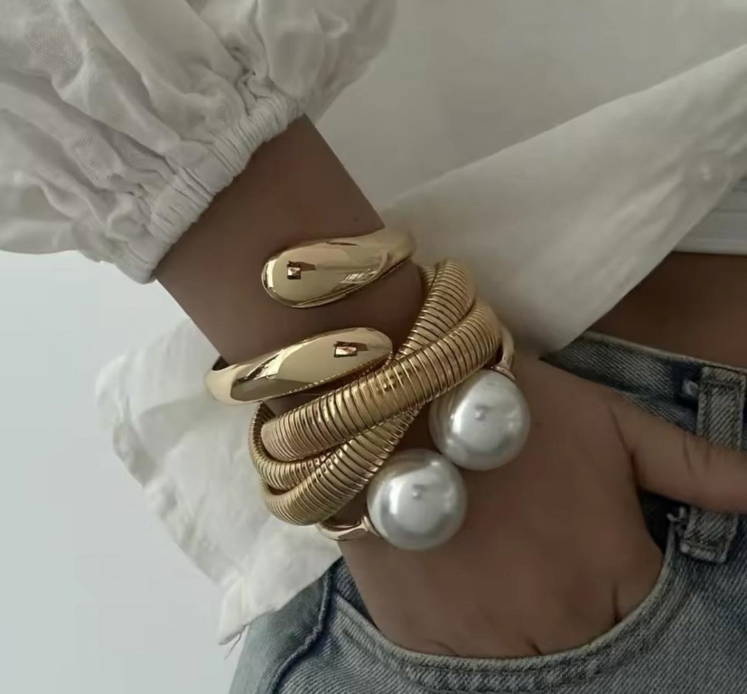 3PCS PEARL BANGLE SET