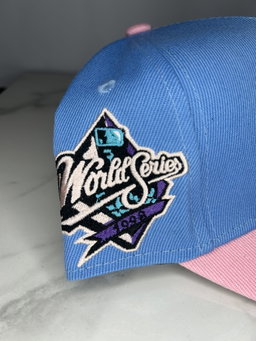 Pink and blue two colored NY NEW ERA World Series 1998