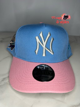 Pink and blue two colored NY NEW ERA World Series 1998