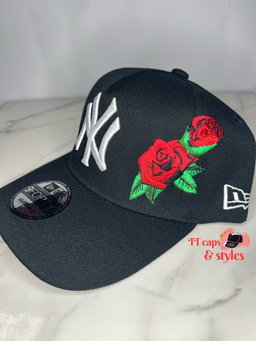 Black Double rose NY NEW ERA 