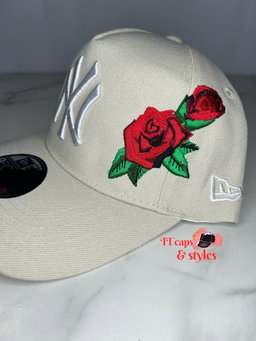 Cream Double rose NY NEW ERA 9forty 