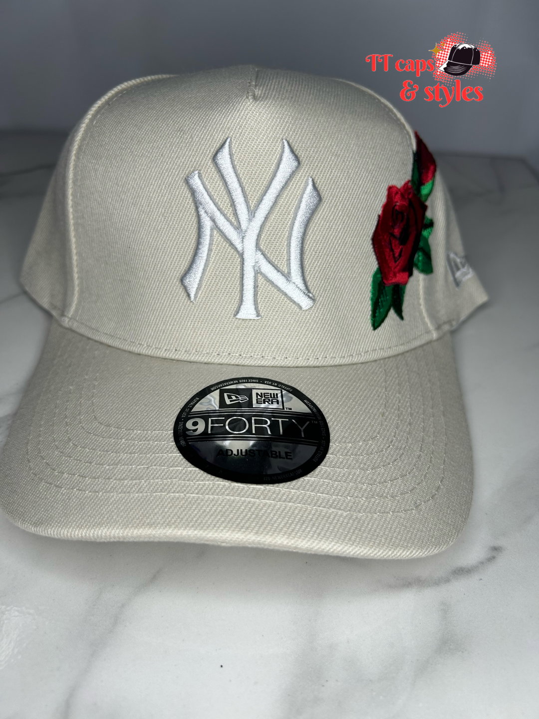 Cream Double rose NY NEW ERA 9forty