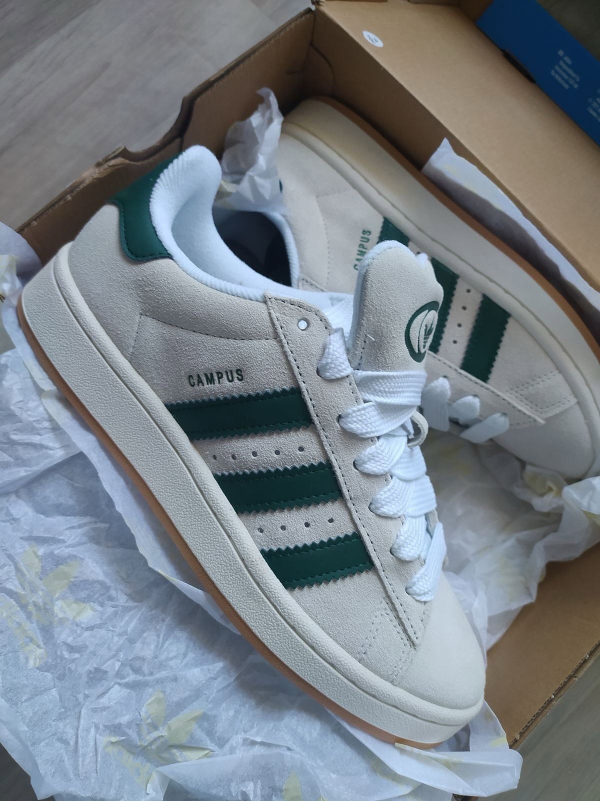 Adidas Campus 00s “Crystal White / Green” (Gum Outsole)_0