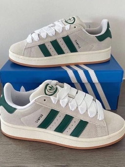 Adidas Campus 00s “Crystal White / Green” (Gum Outsole)