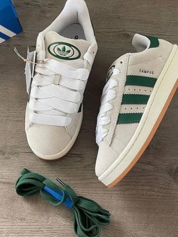 Adidas Campus 00s “Crystal White / Green” (Gum Outsole)
