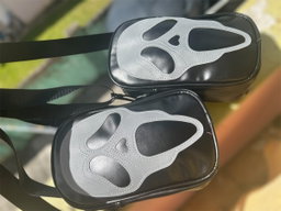 Black and grey/silver ghost face bag 