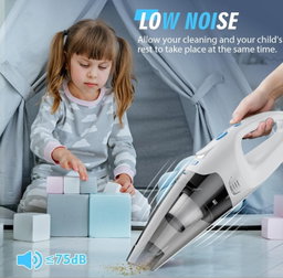Handheld Vacuum Cordless I Car Vacuum Portable Cordless 650mL Washable Dustbin | 25-Min Runtime Rechargeable Hand Held Vacuum 8000Pa Powerfu Suction