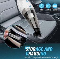 Handheld Vacuum Cordless I Car Vacuum Portable Cordless 650mL Washable Dustbin | 25-Min Runtime Rechargeable Hand Held Vacuum 8000Pa Powerfu Suction