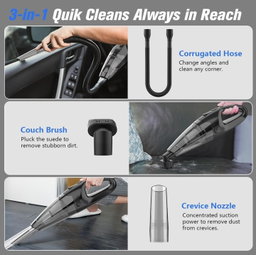 Handheld Vacuum Cordless I Car Vacuum Portable Cordless 650mL Washable Dustbin | 25-Min Runtime Rechargeable Hand Held Vacuum 8000Pa Powerfu Suction
