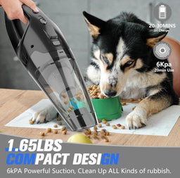 Handheld Vacuum Cordless I Car Vacuum Portable Cordless 650mL Washable Dustbin | 25-Min Runtime Rechargeable Hand Held Vacuum 8000Pa Powerfu Suction