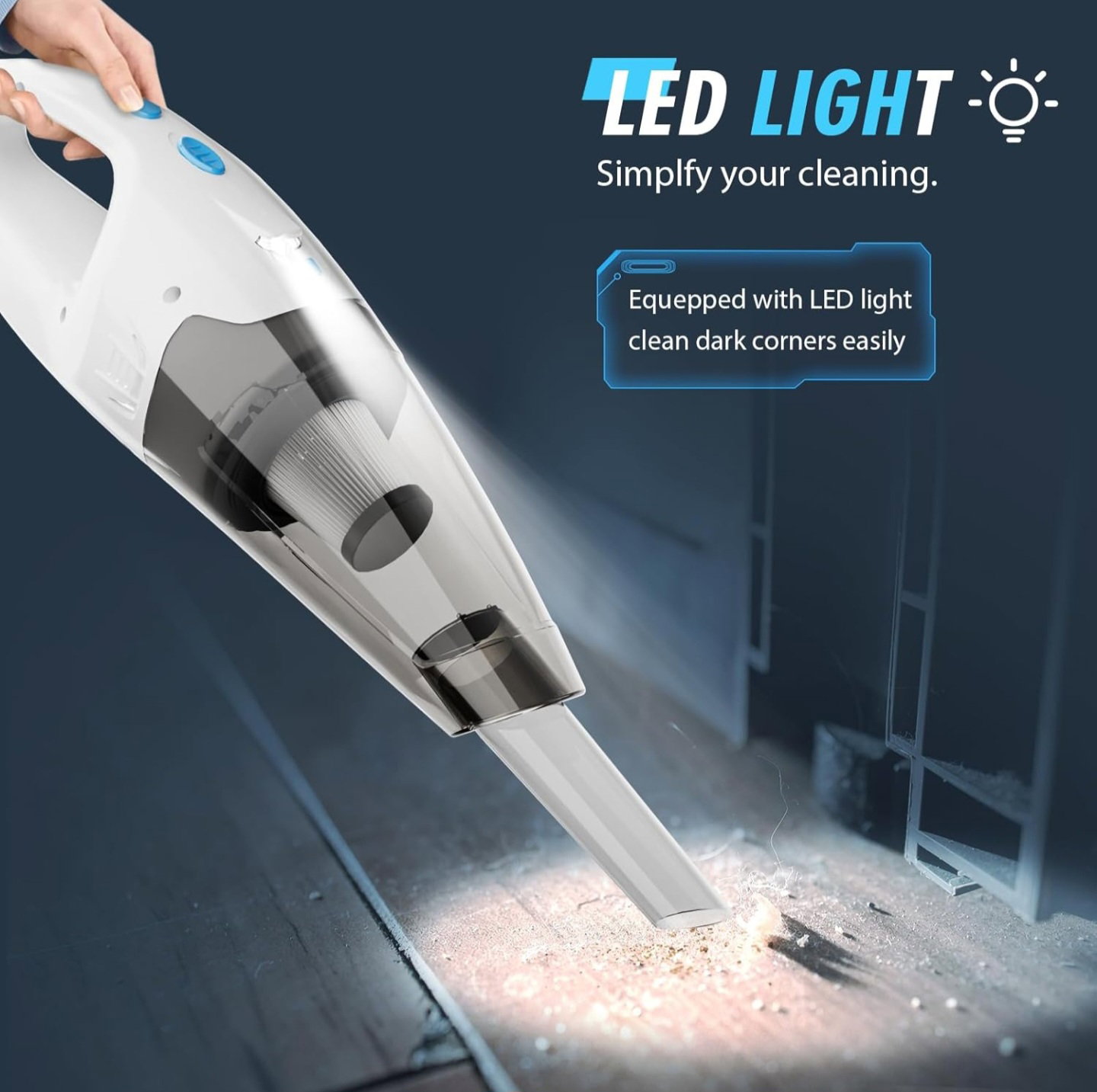 Handheld Vacuum Cordless I Car Vacuum Portable Cordless 650mL Washable Dustbin | 25-Min Runtime Rechargeable Hand Held Vacuum 8000Pa Powerfu Suction_7
