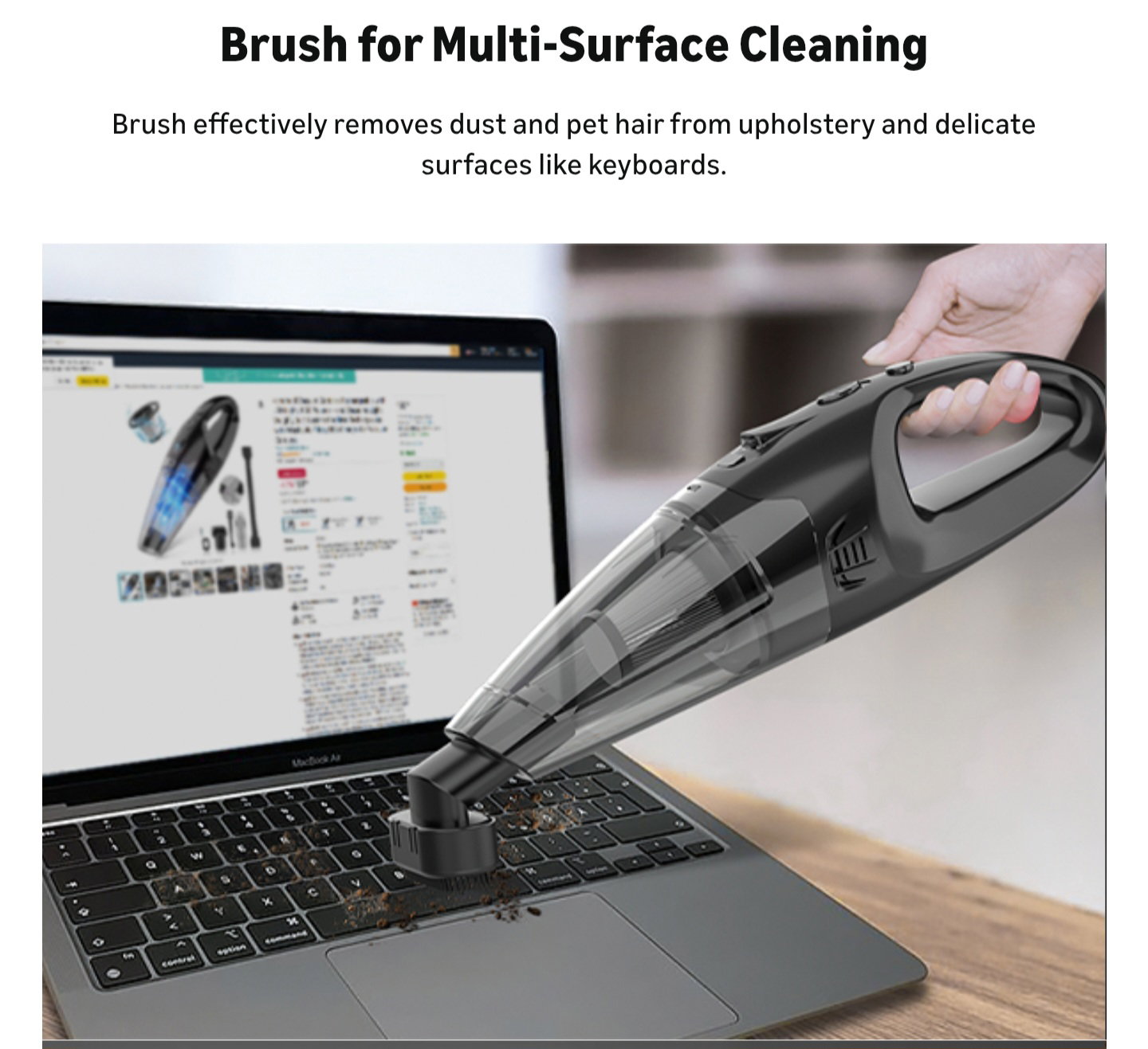 Handheld Vacuum Cordless I Car Vacuum Portable Cordless 650mL Washable Dustbin | 25-Min Runtime Rechargeable Hand Held Vacuum 8000Pa Powerfu Suction_11