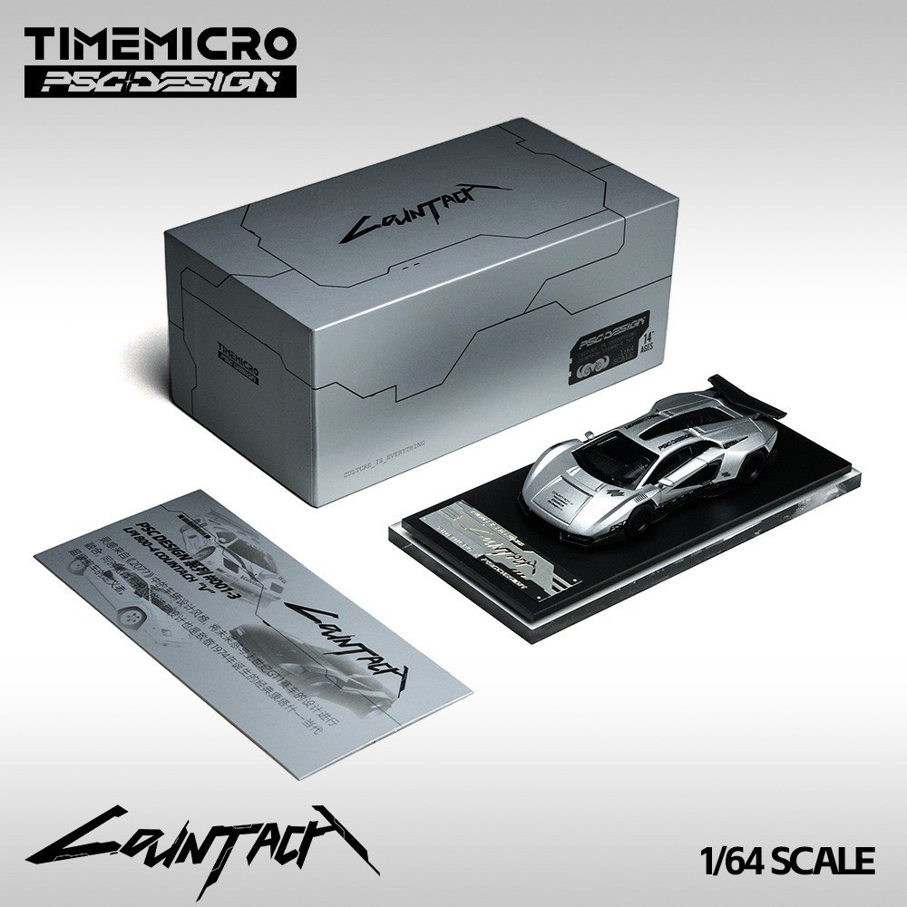 TIME MICRO MODEL 1/64 LAMBORGHINI COUNTACH PSC DESIGN - SILVER_0