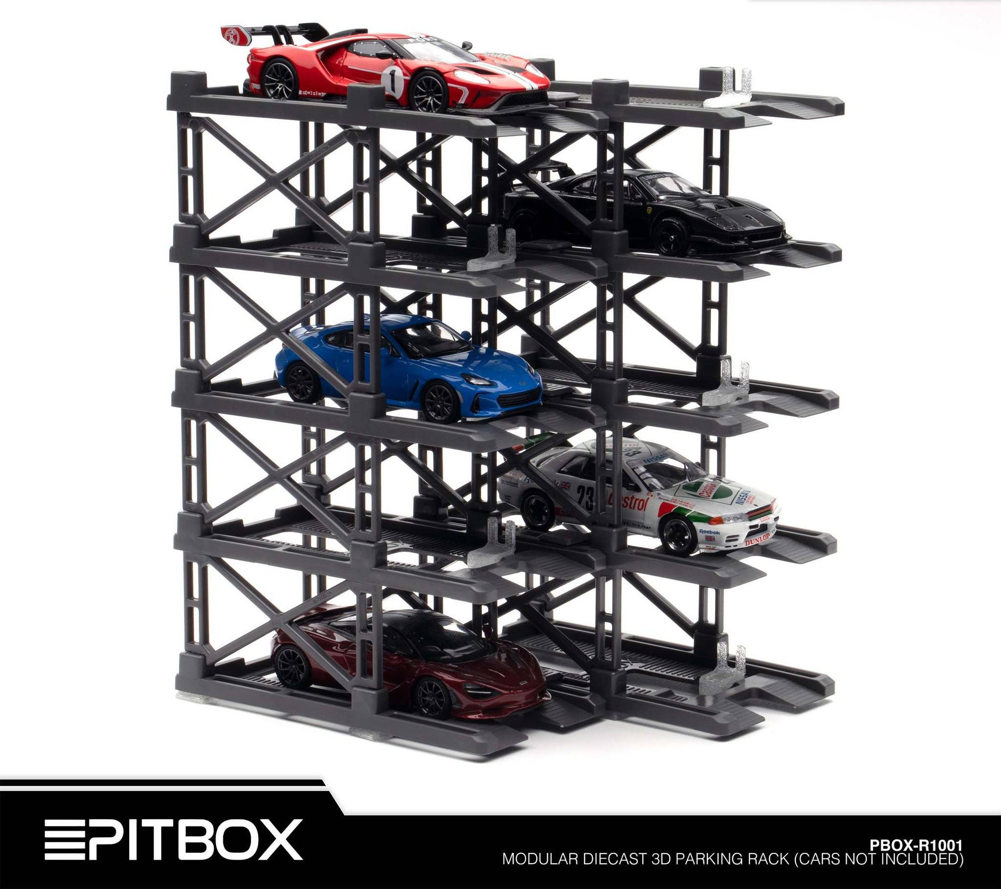 PITBOX MODEL 1/64 PARKING RACK (GREY) - 10 BAY_1