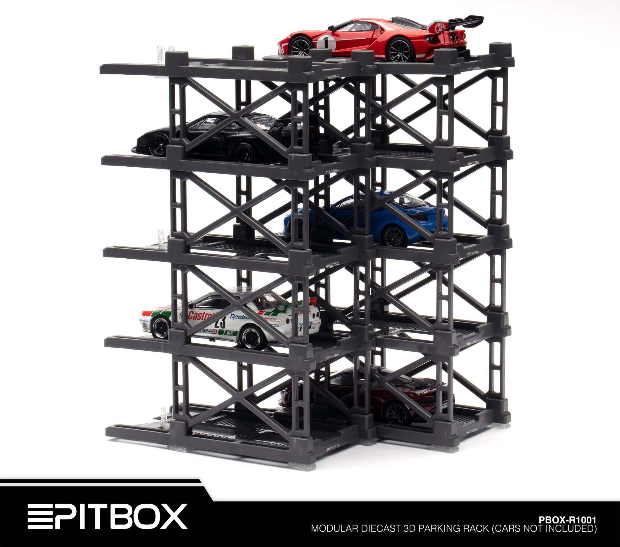 PITBOX MODEL 1/64 PARKING RACK (GREY) - 10 BAY_2