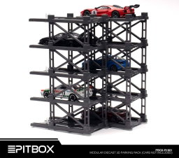 PITBOX MODEL 1/64 PARKING RACK (GREY) - 10 BAY