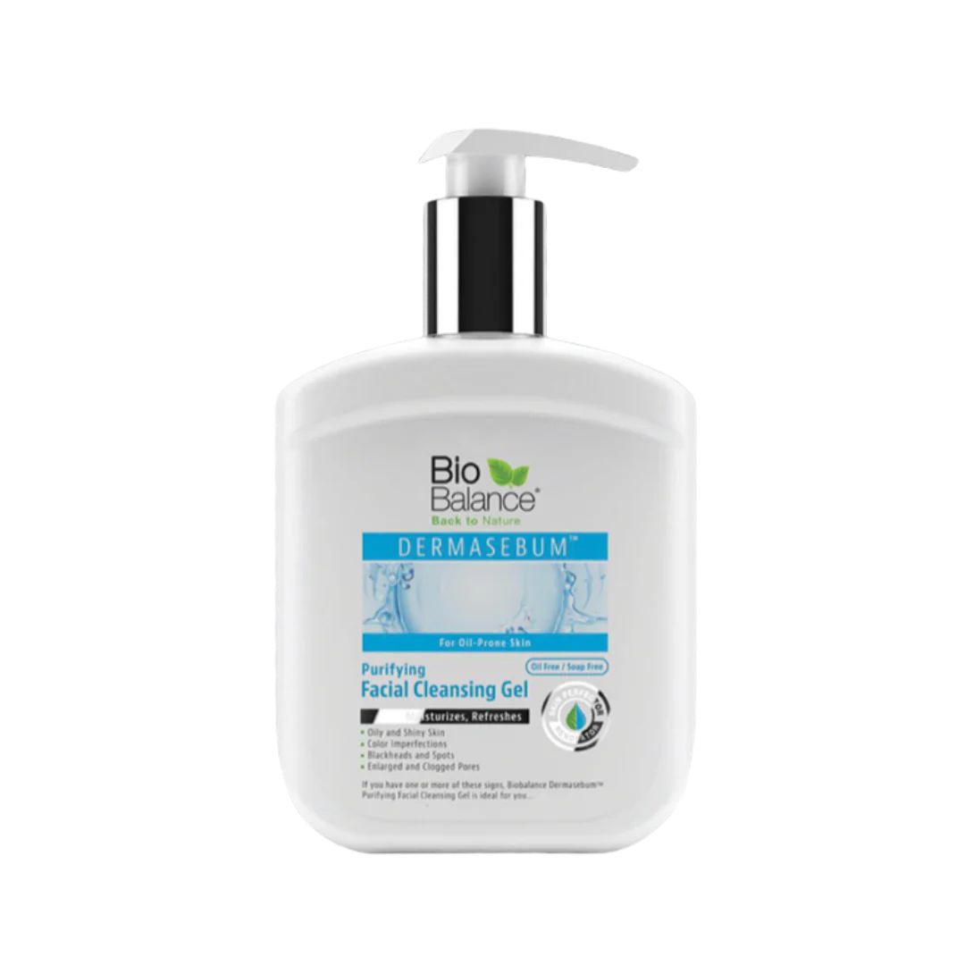 BIO BALANCE DERMASEBUM FACIAL CLEANSING GEL - 250ML | بايو بالانس غسول للبشرة الدهنية والمختلطه مضاد للحبوب والمسام - 250 مل_0
