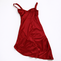 Vestido satinado rojo con drapeado lateral - Size S