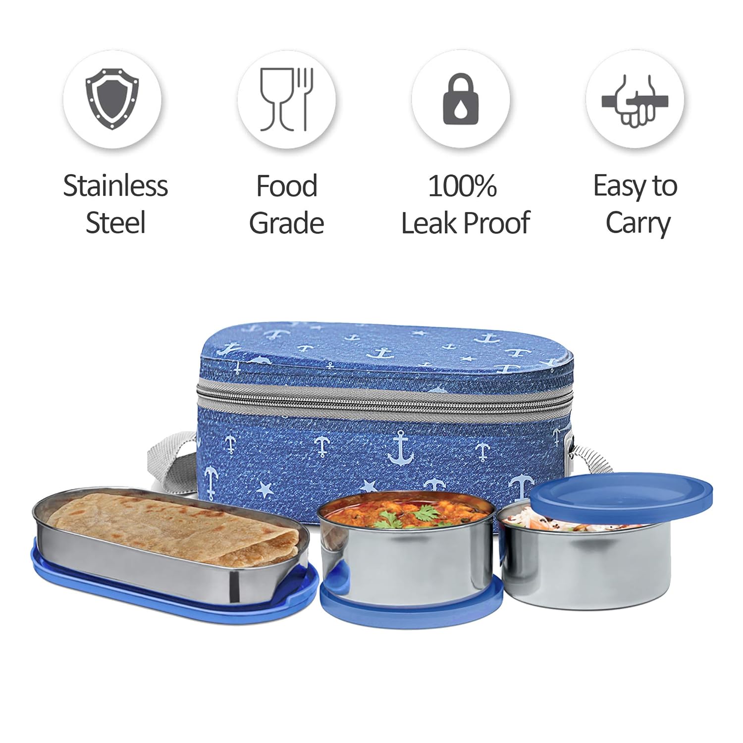 Corporate Lunch Stainless Steel Containers Set of 3_0