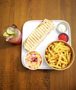 Chicken Wrap COMBO | Marinated Chicken Wrap + Fries or Fruit Box + Drink | NEW