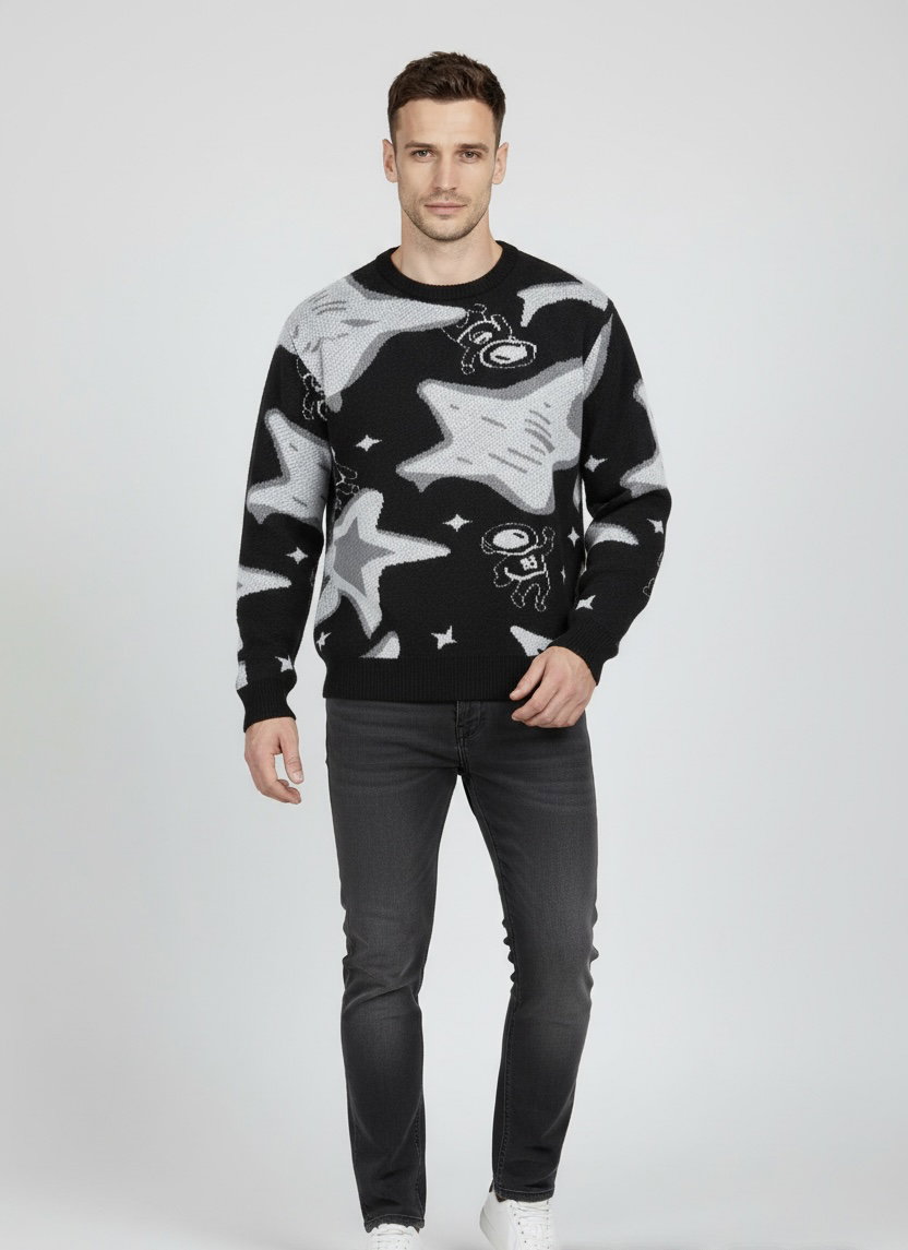 Star pattern sweater _2