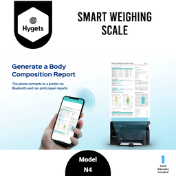 Hygets N4 Smart Body Composition Weighing Scale (8-Electrode Full-Body) – Offline Setup + Printable Report