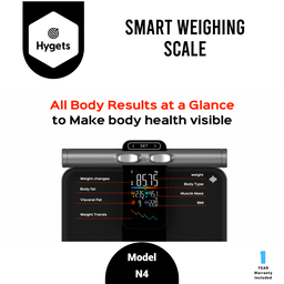 Hygets N4 Smart Body Composition Weighing Scale (8-Electrode Full-Body) – Offline Setup + Printable Report