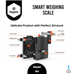 Hygets N4 Smart Body Composition Weighing Scale (8-Electrode Full-Body) – Offline Setup + Printable Report