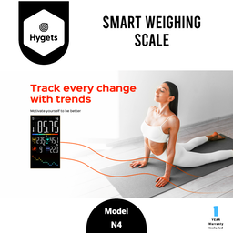 Hygets N4 Smart Body Composition Weighing Scale (8-Electrode Full-Body) – Offline Setup + Printable Report