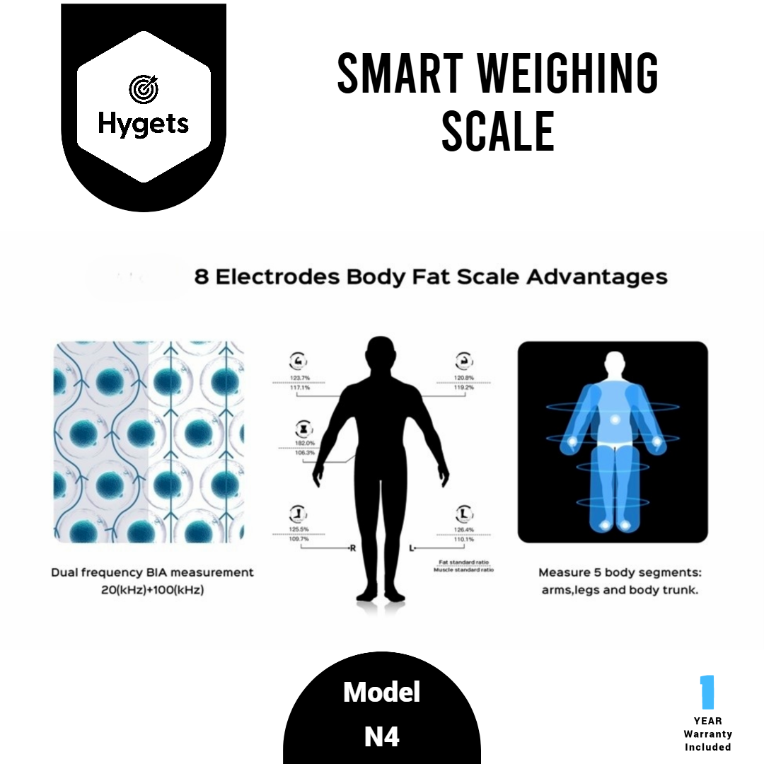 Hygets N4 Smart Body Composition Weighing Scale (8-Electrode Full-Body) – Offline Setup + Printable Report_9