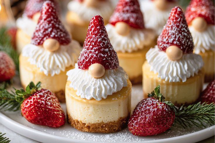 Strawberry Santa Gnomes Family (3 pcs)