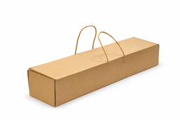 GRILLED FISH TAKEOUT BOXES WITH TWIST HANDLES - 20” x 4.5” x 4”  BROWN - (CLOSED TOP; NON -WINDOWED)